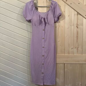 Purple Button-Down Dress